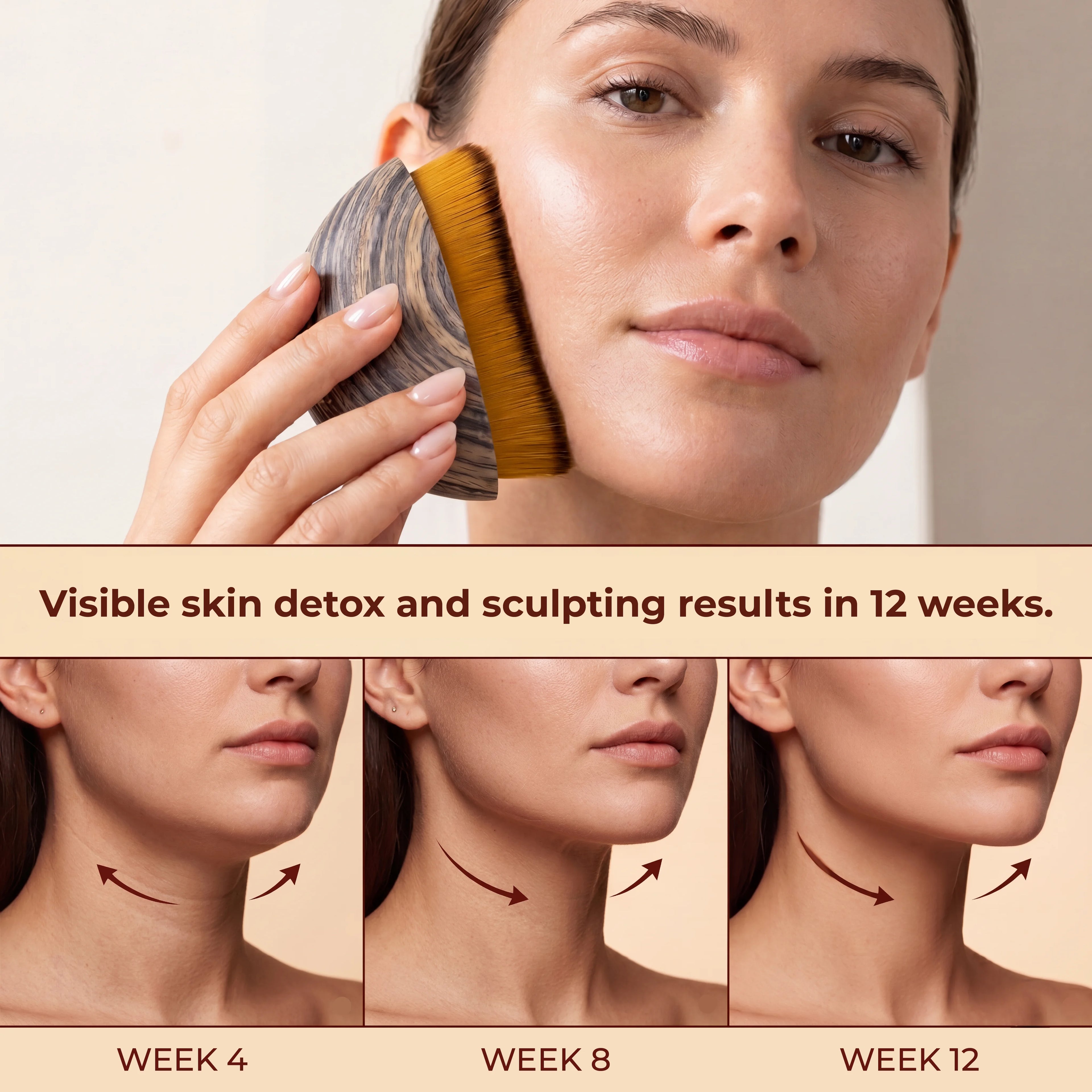 Facial Contour Brush Lymphatic Drainage Anti-Puffiness Eye Neck Care Face Sculpting Skin Tightening Beauty Tool