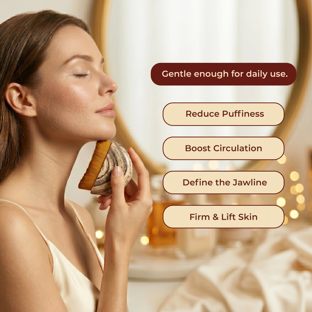Facial Contour Brush Lymphatic Drainage Anti-Puffiness Eye Neck Care Face Sculpting Skin Tightening Beauty Tool