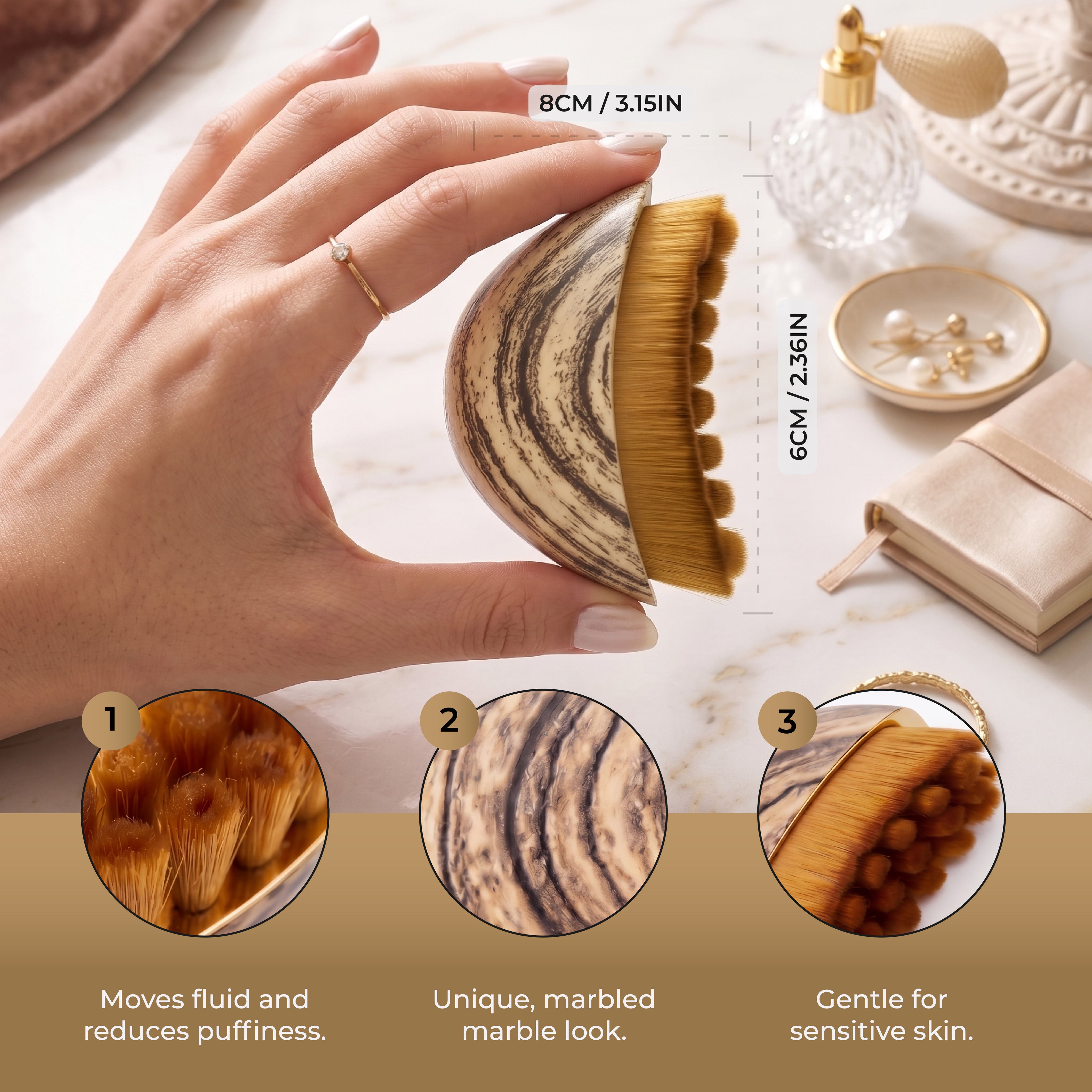 Facial Contour Brush Lymphatic Drainage Anti-Puffiness Eye Neck Care Face Sculpting Skin Tightening Beauty Tool